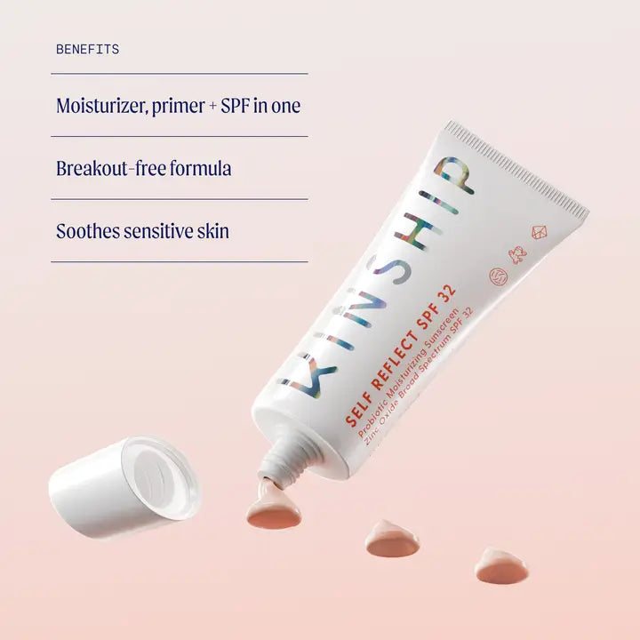 Kinship Self Reflect Sunscreen SPF 32 – Zinc Oxide, Reef-Safe & Probiotic-Powered