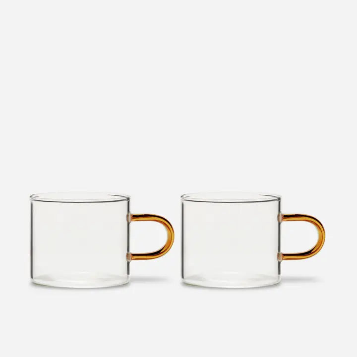 Lotta Amber Handle Coffee/Tea Cup - Set of 2